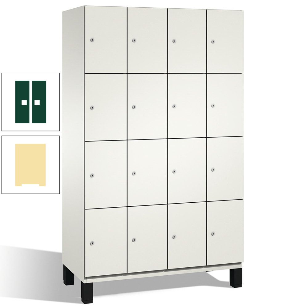 Fächerschrank, Stahlschrank, 16 Fächer, Türöffnungsbegrenzer, mit Füßen, Korpus lichtgrau, Tür anthrazitgrau, 1.980 x 1.200 x 525 mm (HxBxT)