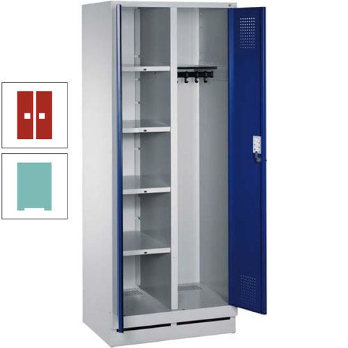Mehrzweckschrank, Doppeltüren, Füße, 2 Abteile a 300 mm, Korpus anthrazitgrau, Tür anthrazitgrau, 1.800 x 600 x 500 mm (HxBxT)