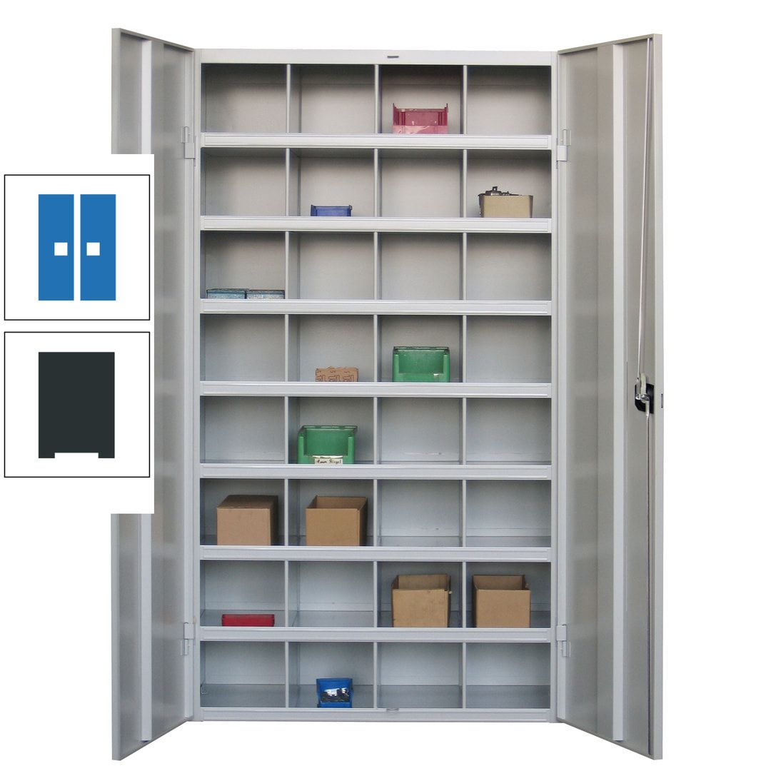 Fächerschrank - Sortierstation - Büroschrank - 32 Fächer - 1.800 x 1.000 x 530 mm (HxBxT) - Materialschrank - anthrazitgrau