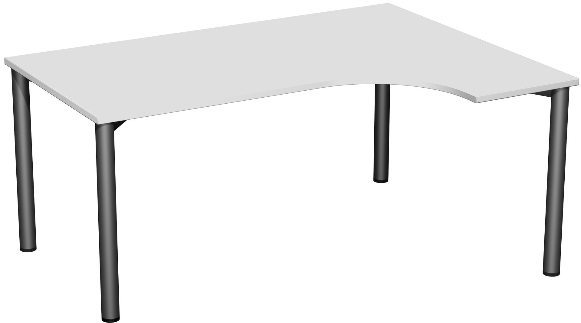 Eckschreibtisch - Ecke rechts - 4-Fuß Flex - 720 x 1.600 x 1.200 mm (HxBxT) - Gestell anthrazit - Ahorn