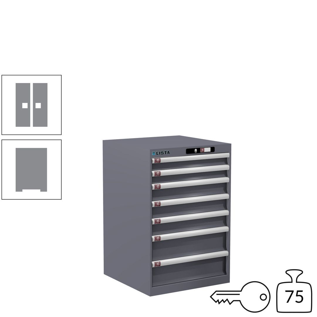 Lista Schubladenschrank - 14.252.010 - 850x564x572 mm (HxBxT) - 7 Schubladen - 75 kg - Key Lock - lichtblau (RAL 5012)