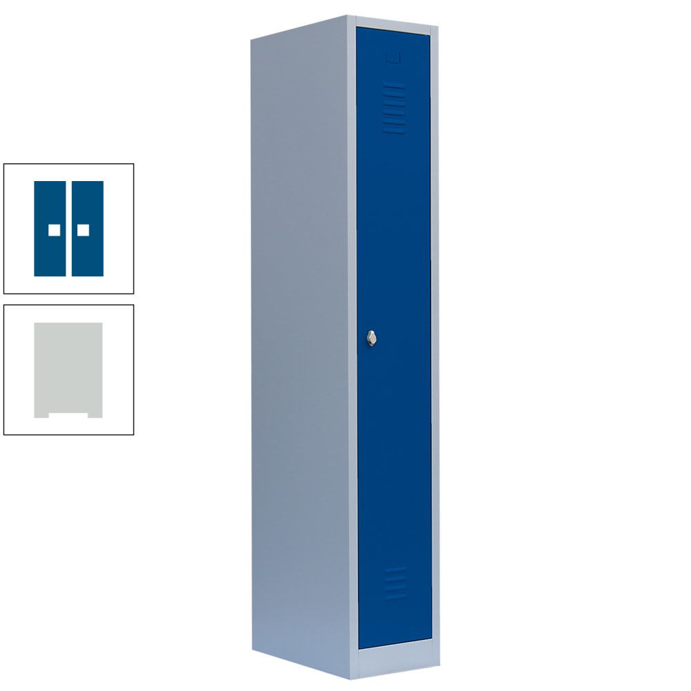 Garderobenschrank, Garderobenspind, 1 Abteil, 1.800 x 315 x 500 mm (HxBxT), Stahl, Korpusfarbe: lichtgrau, Frontfarbe: anthrazitgrau