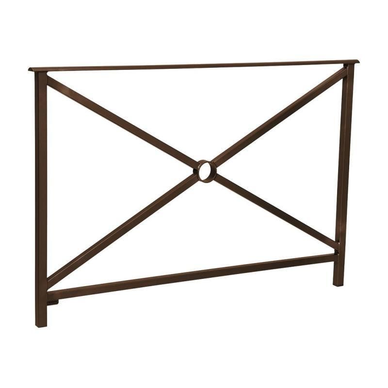 Geländer Kreuz und Kreis - 1.000 x 1.500 mm - flacher Handlauf - Farbe enzianblau - Außengeländer Systemgeländer