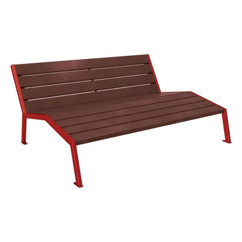 Liegestuhl aus Kunststoff und Stahlstreben - mit Rückenlehne - 808 x 1.800 mm (HxB) - Farbe enzianblau - Parkbank - Gartenbank