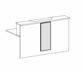 Designblende für Thekenvorwandelement, Standardbefestigungsposition mittig, 812 x 320 (HxB), Gewicht 2 kg, Dekor wählbar