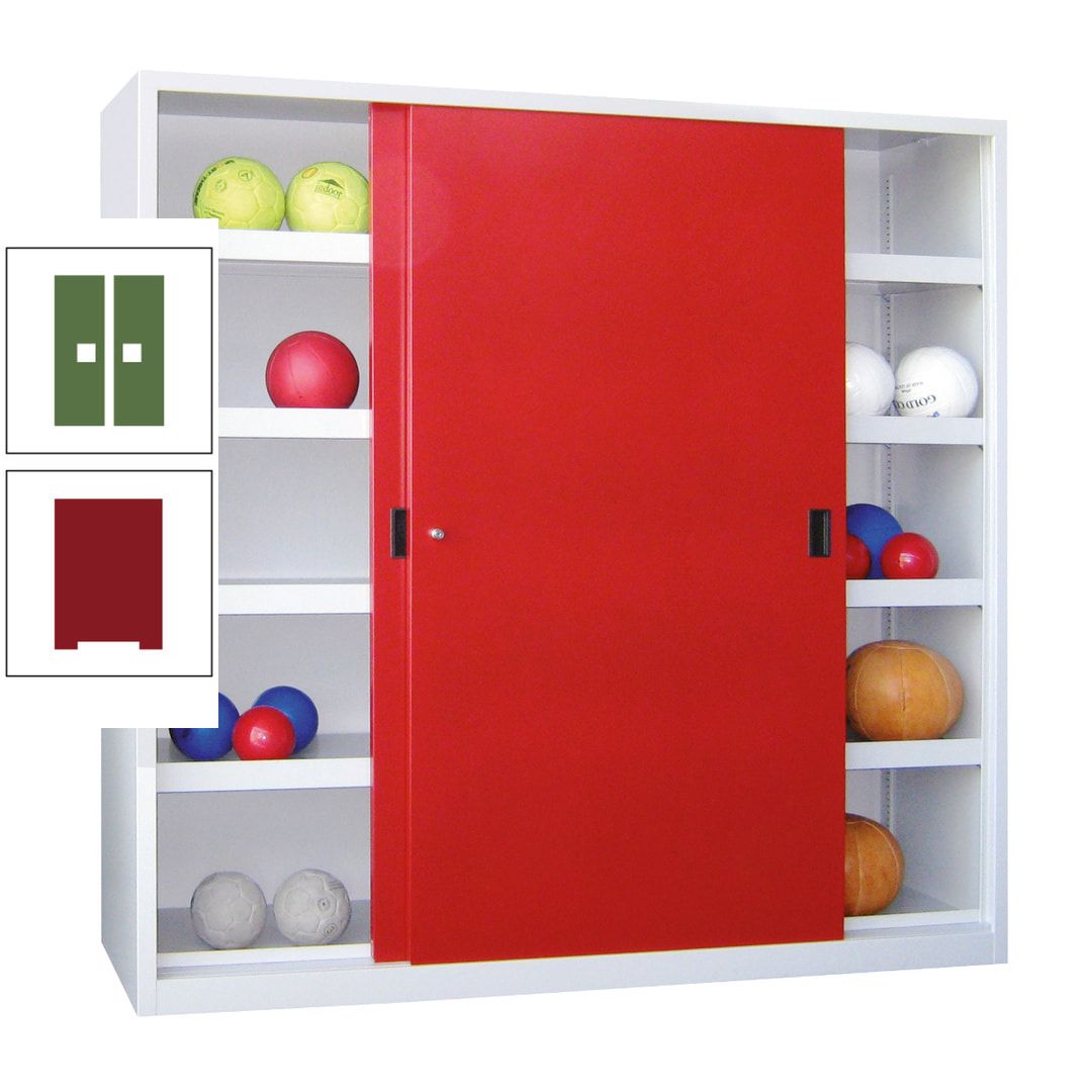 Ballschrank - Schiebetüren - Trennwand - 8 Böden - 1.950x1.500x600 mm (HxBxT) - anthrazitgrau