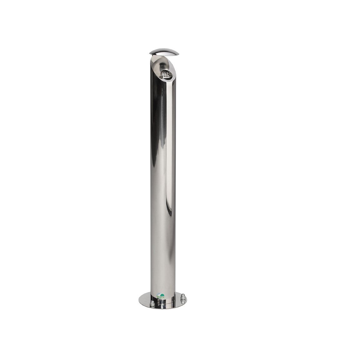 Aschersäule aus mattem Edelstahl - Volumen 4 l - 1.070 x 225 x 225 mm (HxBxT) - Bodenbefestigung