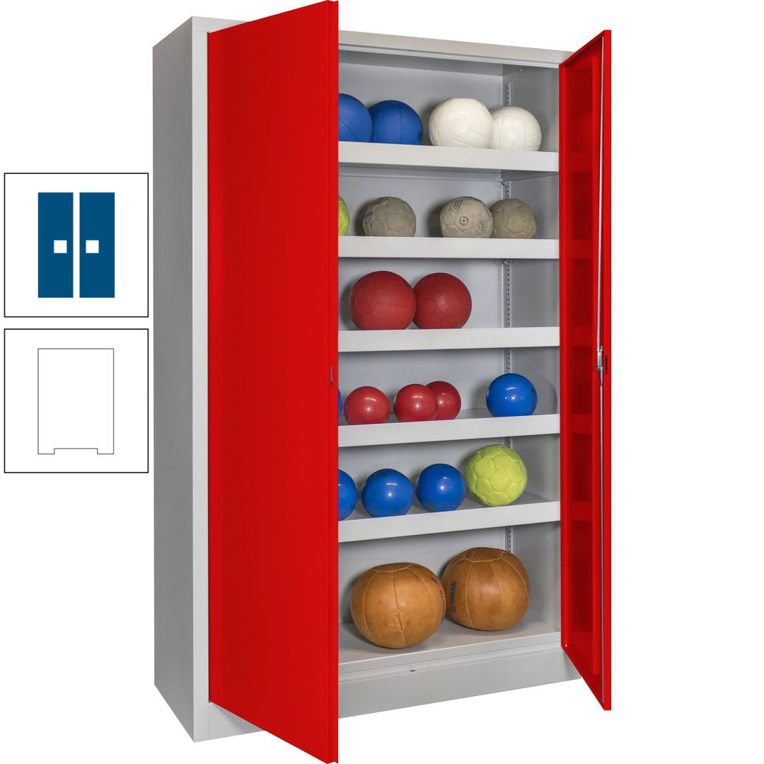 Ballschrank - Vollblechtüren - 5 Böden - 1.950x1.200x500 mm (HxBxT) - anthrazitgrau