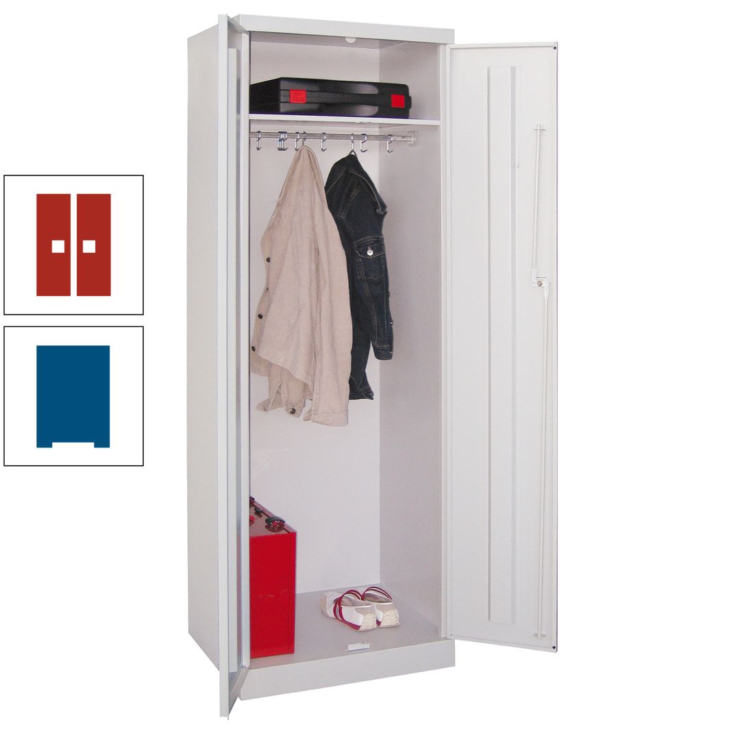 Garderobenschrank - 1 Fachboden - Kleiderstange - 1.800x600x500 mm (HxBxT) - Zylinderschloss - anthrazitgrau