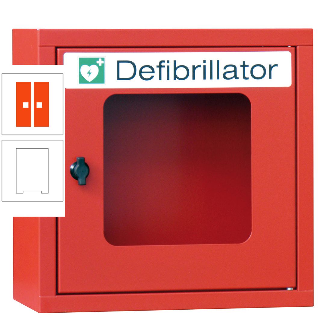 Defibrillatorenschrank - 400 x 400 x 200 mm (HxBxT) - Sichtfenster - anthrazitgrau