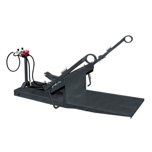 Mülltonnenkipper für Müllgroßbehälter, Gabelstapler geeignet, hydraulisch, Deckelsicherung, Kettensicherung, Traglast 600 kg, Farbe anthrazitgrau