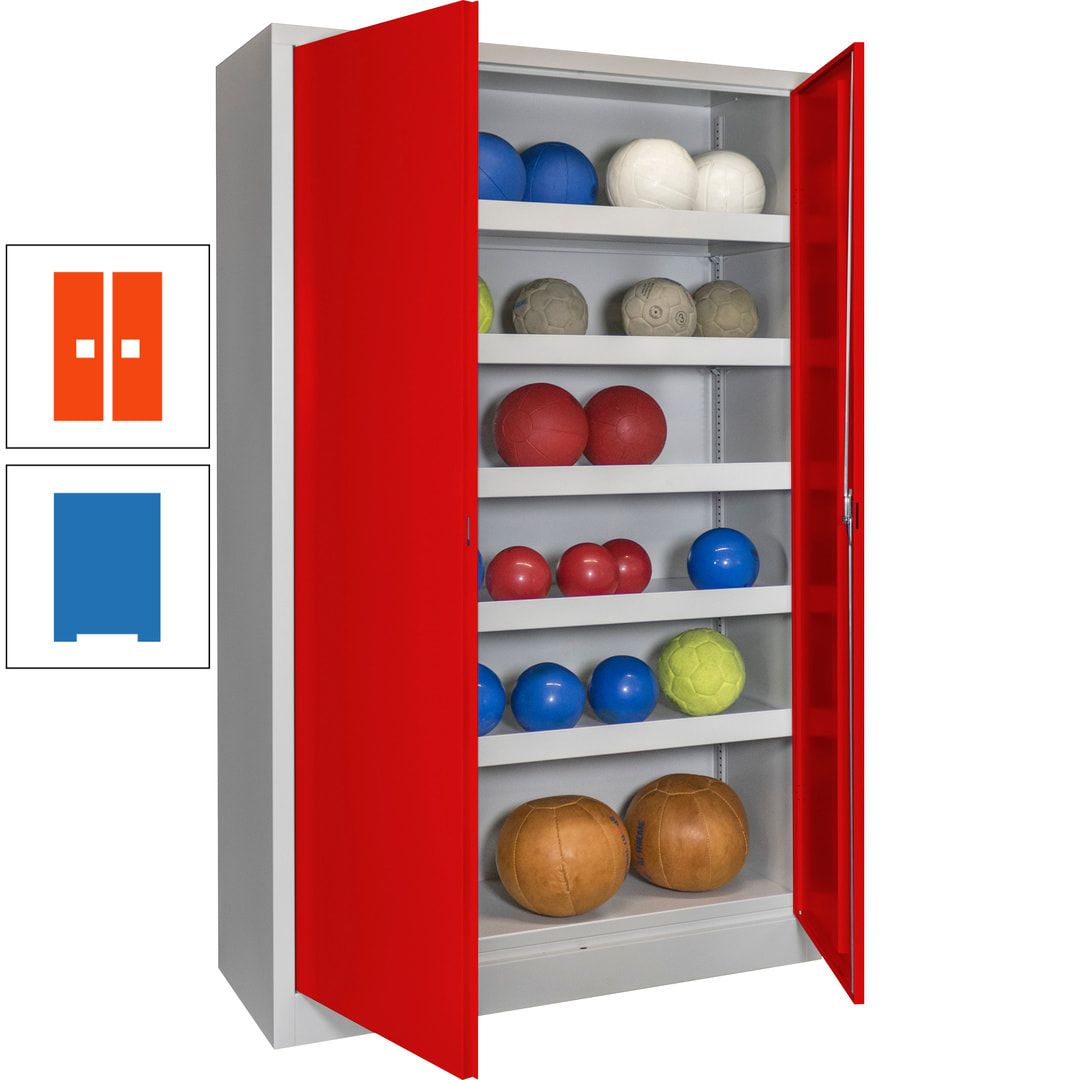 Ballschrank - Vollblechtüren - 5 Böden - 1.950x1.200x500 mm (HxBxT) - anthrazitgrau