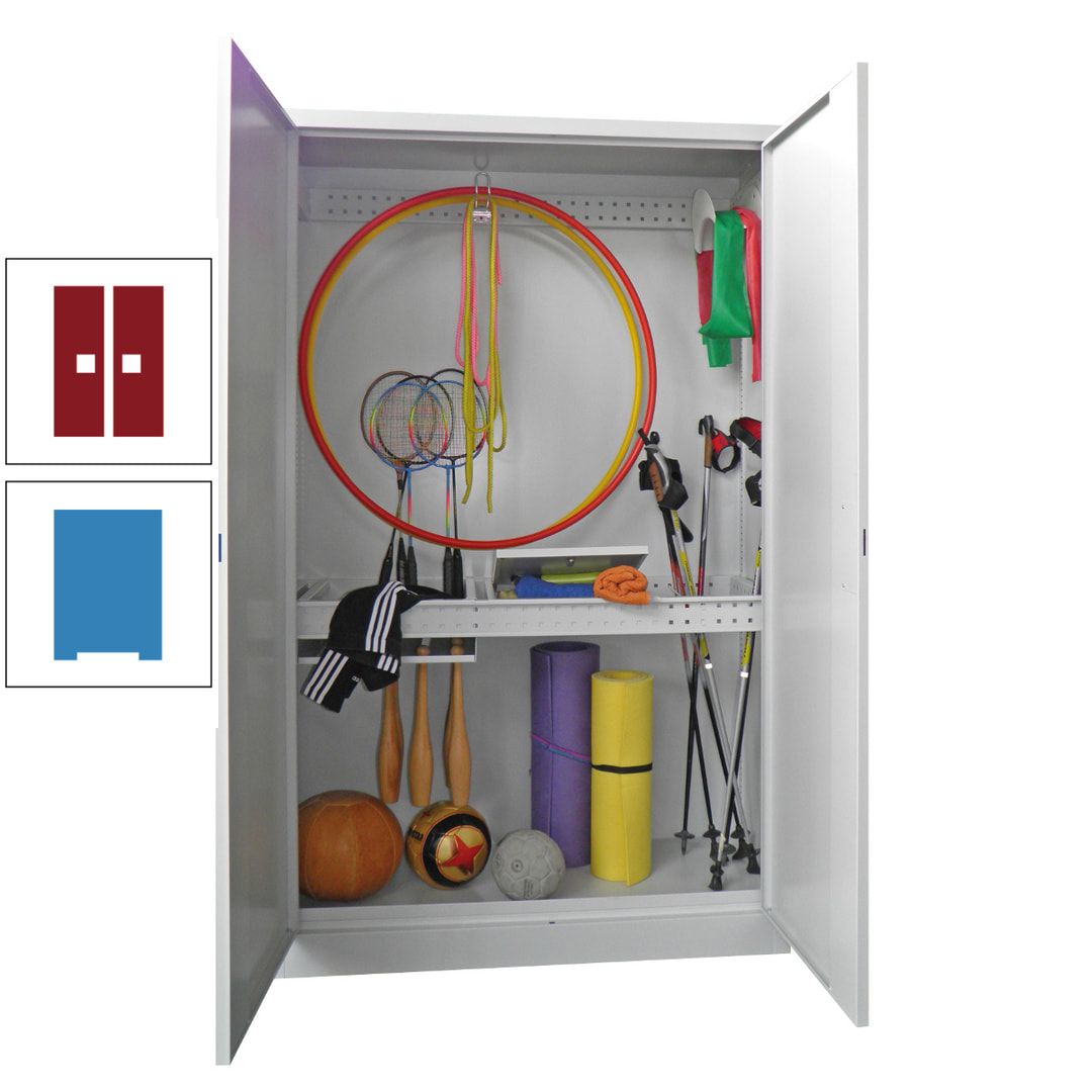 Sportschrank - Vollblechtüren - Variante 1 - 1.950x1.200x500 mm (HxBxT) - anthrazitgrau