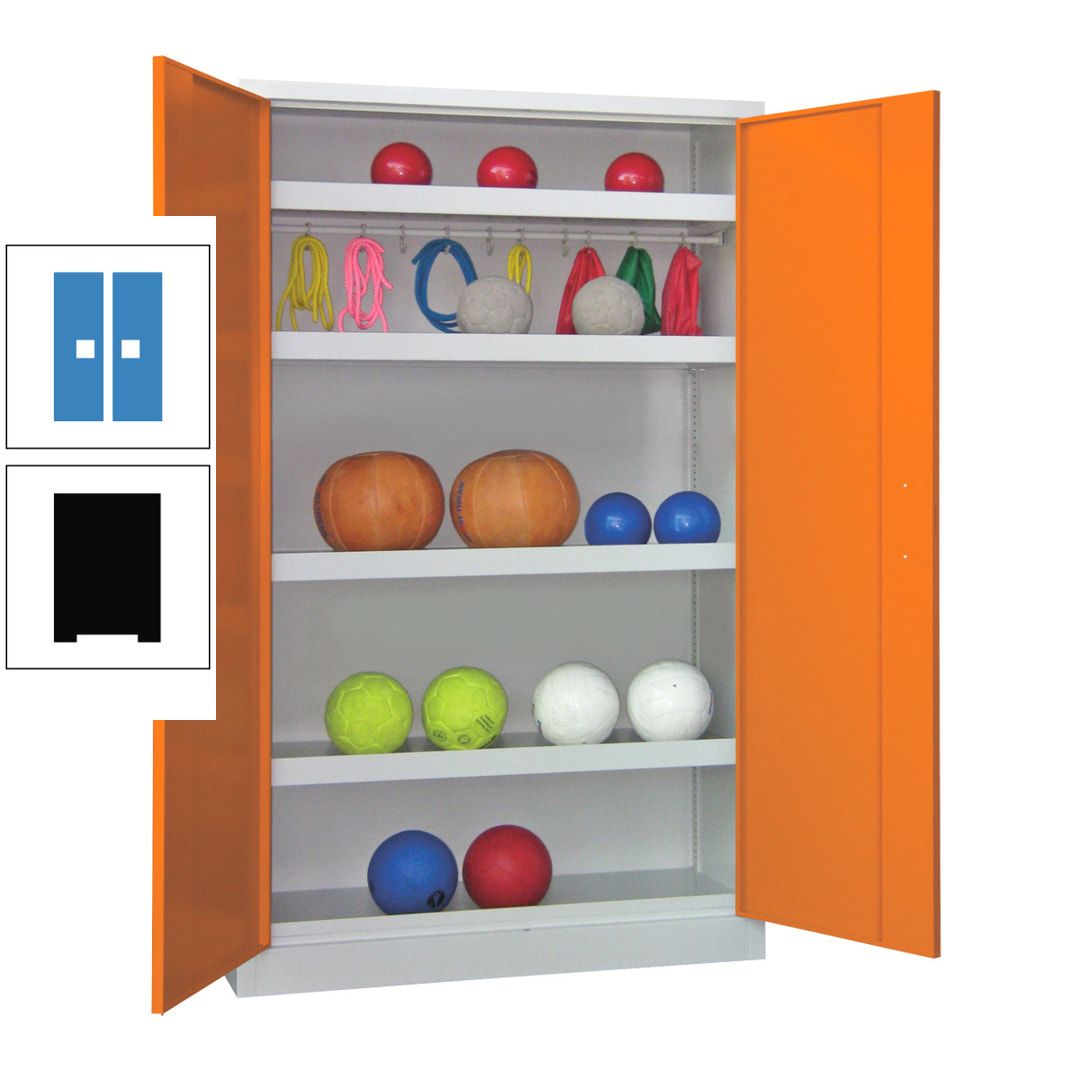 Ballschrank - Vollblechtüren - 4 Böden - 1 Hakenleiste - 1.950x1.200x500 mm (HxBxT) - anthrazitgrau