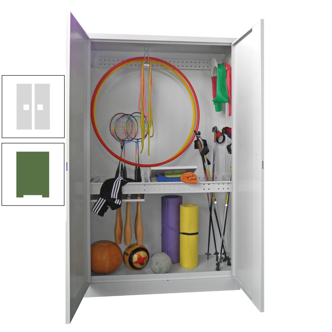 Sportschrank - Vollblechtüren - Variante 1 - 1.950x1.200x500 mm (HxBxT) - anthrazitgrau