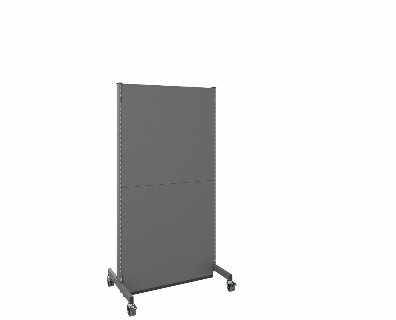 OTTOKIND Mobile Akustikwand, Grundfeld, 2.000 x 1.030 x 740 mm (HxBxT), Front Glattblech, Rückseite Lochblech, Rollen, Brandschutzklasse B1, Staubgrau