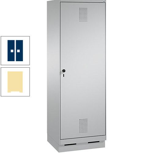 Doppel-Spind, Garderobenschrank, 1 Tür für 2 Abteile a 300 mm, Korpus anthrazitgrau, Türen anthrazitgrau, 1.800 x 600 x 500 mm (HxBxT)