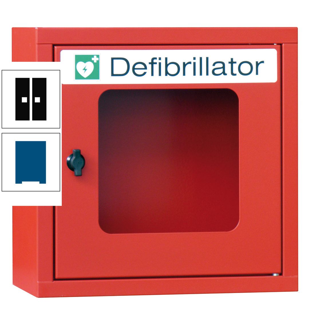 Defibrillatorenschrank - 400 x 400 x 200 mm (HxBxT) - Sichtfenster - anthrazitgrau