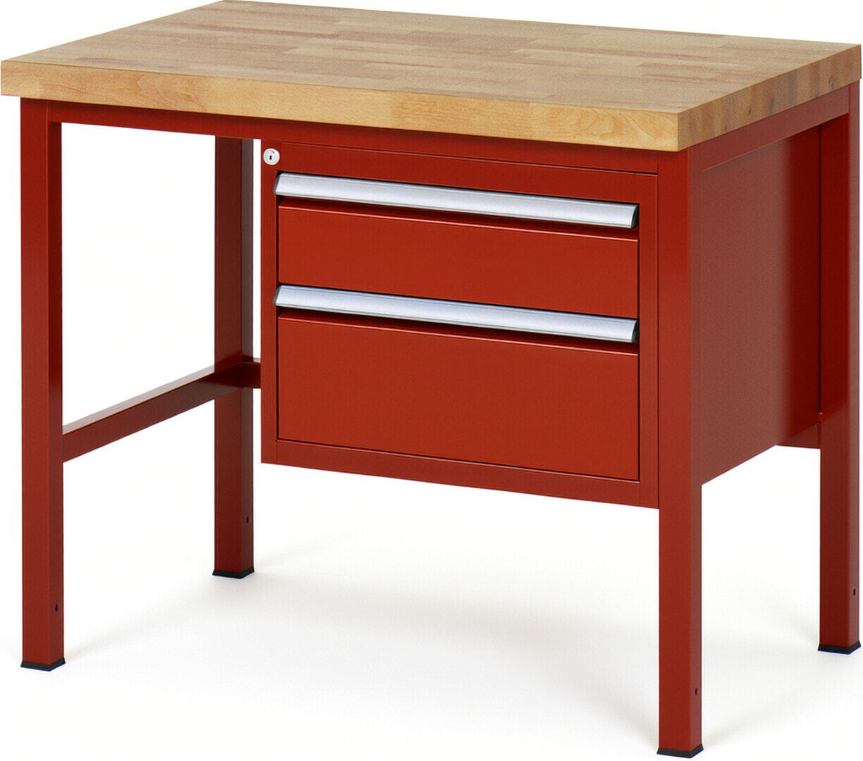 Werkbank - 2 Schubladen - Teilauszug - 150:1 / 210:1 - Höhe 840-1.040 mm - 1.000 x 700 mm - 1.250 kg - Buche - Anthrazitgrau