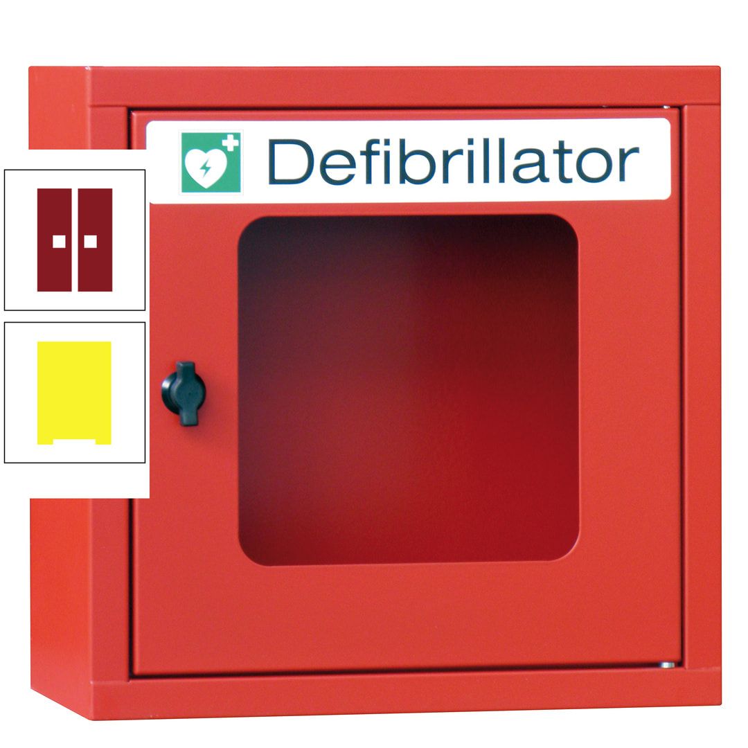 Defibrillatorenschrank - 400 x 400 x 200 mm (HxBxT) - Sichtfenster - anthrazitgrau