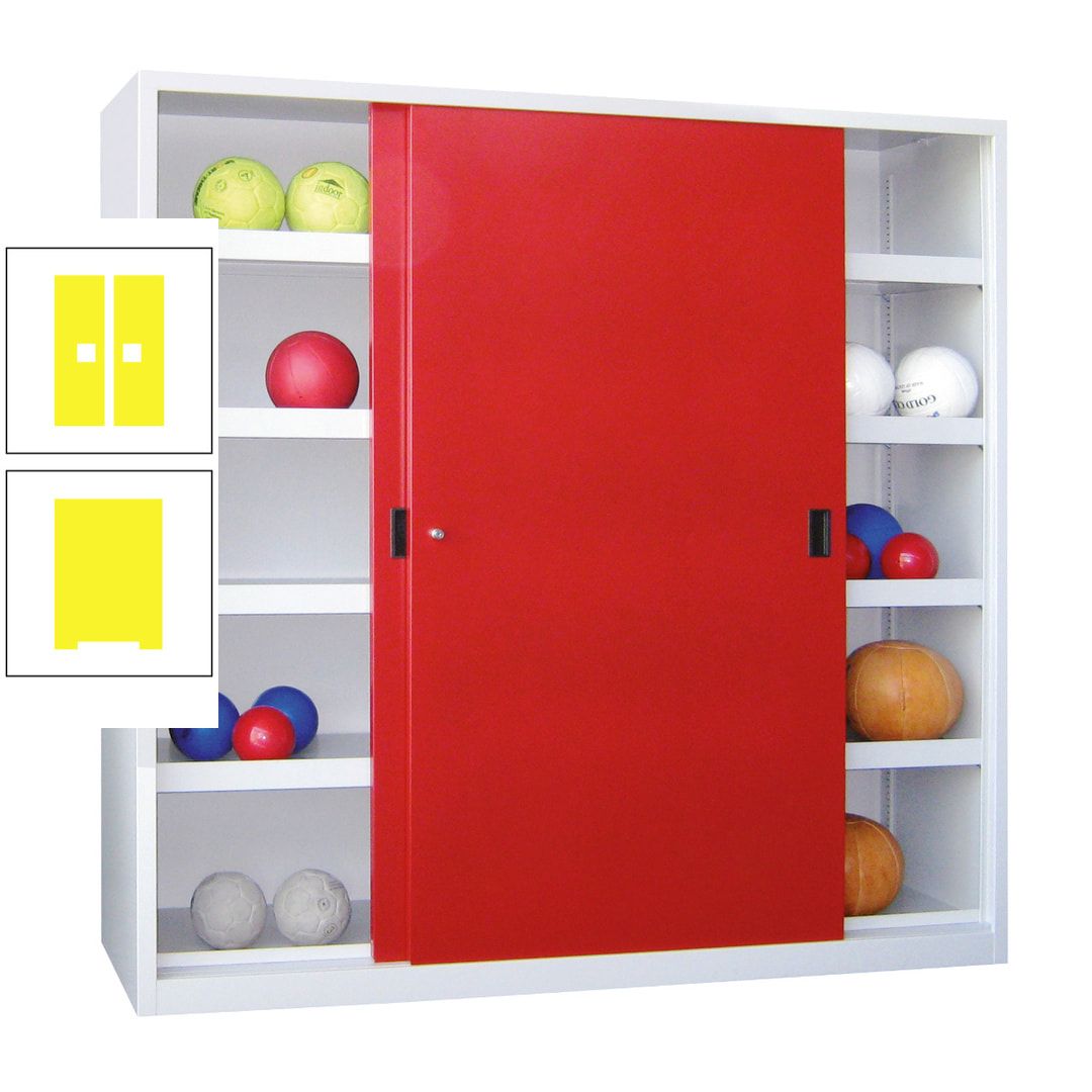 Ballschrank - Schiebetüren - Trennwand - 8 Böden - 1.950x1.500x600 mm (HxBxT) - anthrazitgrau