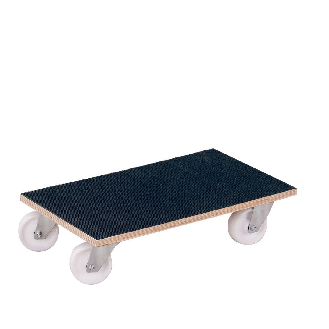 Möbelroller mit Riefengummi - 2 Stück - 145 x 300 x 600 mm (HxBxT) - Traglast 300 kg - Vollgummi-Rollen