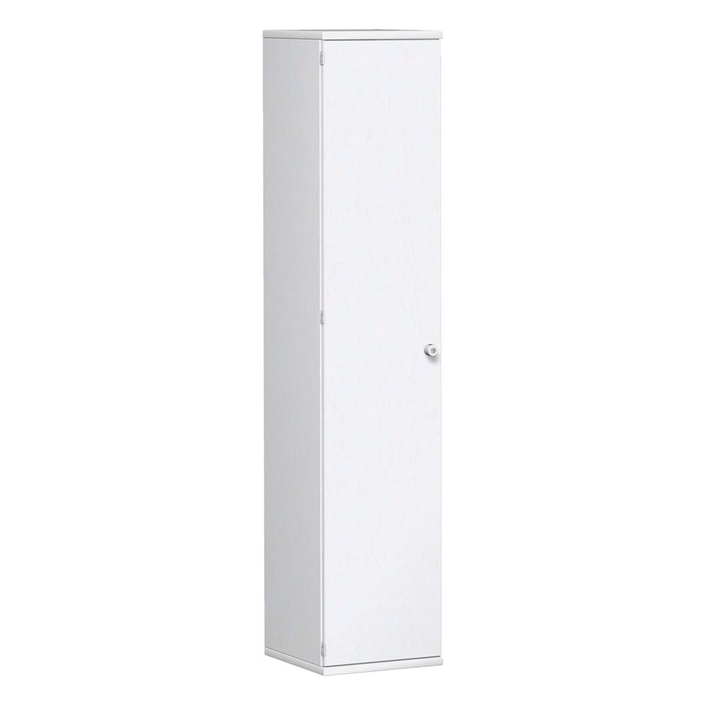 Flügeltürenschrank, Holz, Schloß links, 6 Ordnerhöhen, 5 Böden, 2.304 x 400 x 425 mm (HxBxT), Korpusfarbe Ahorn, Frontfarbe Ahorn