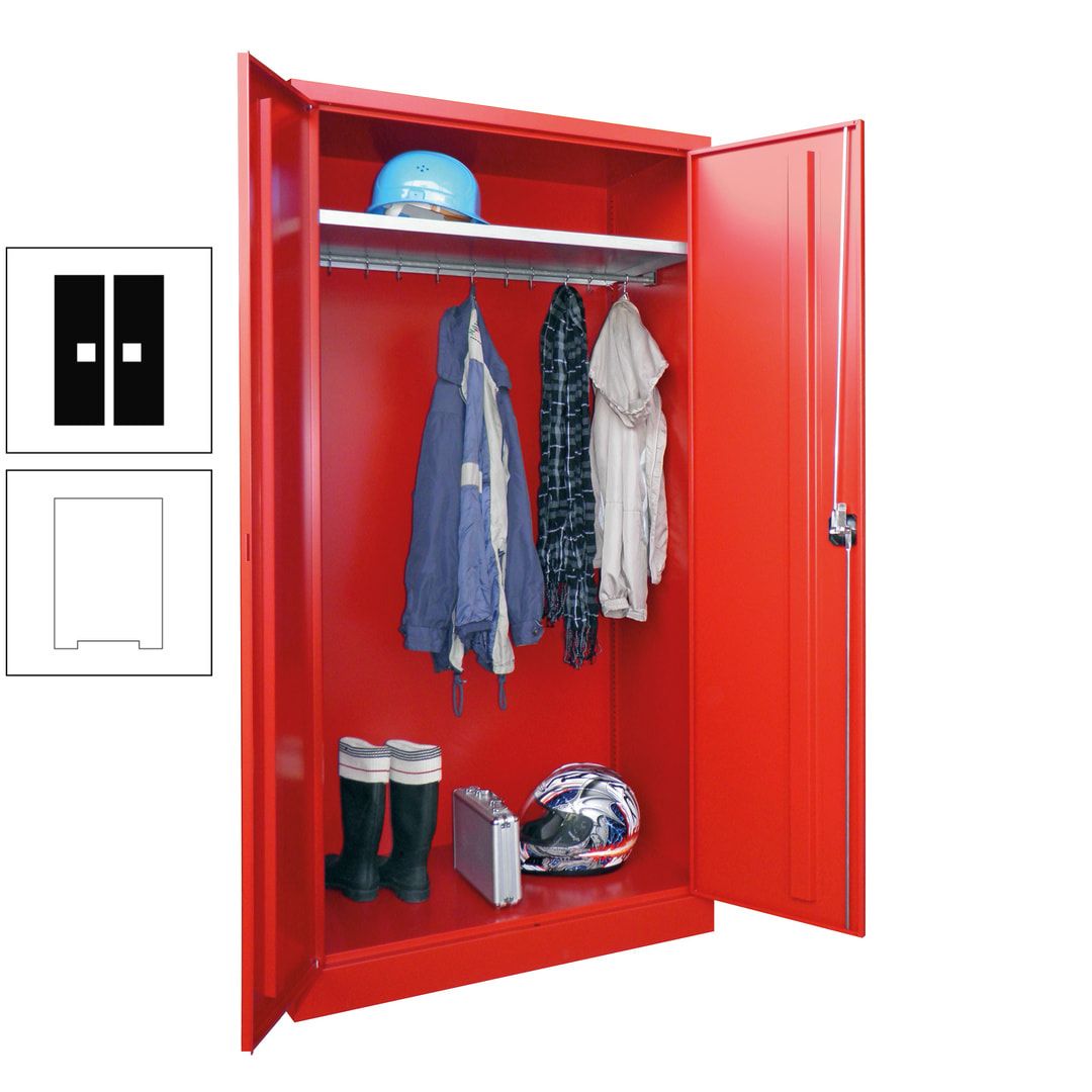 Garderobenschrank - 1.950x1.000x500 mm (HxBxT) - Hutboden, pulverbeschichtet - anthrazitgrau