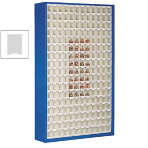 Magazinschrank mit Sichtlagerkästen - 2.000x1.270x250 mm - 154 Kästen - enzianblau