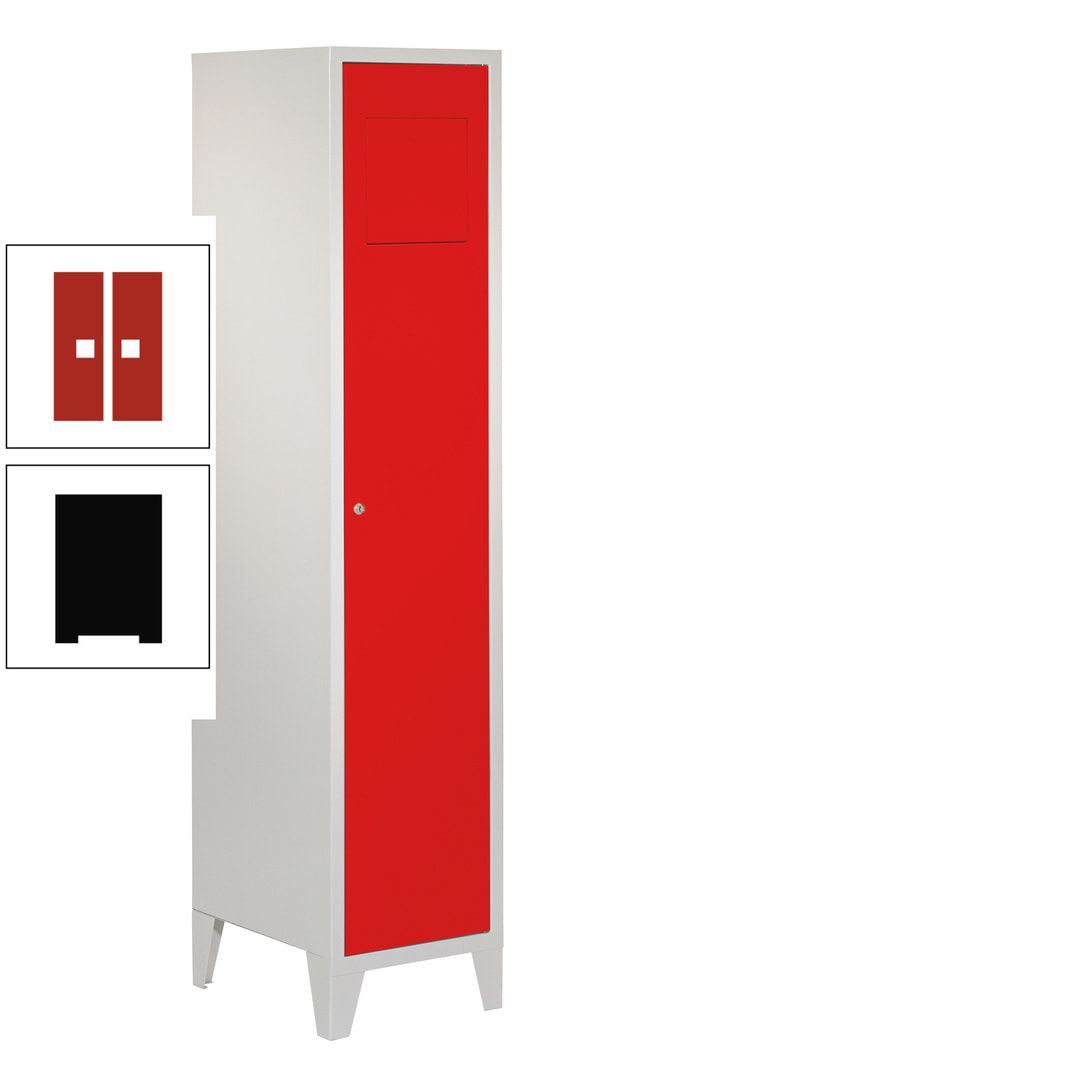 Wäschesammelschrank - 1.850 x 400 x 500 mm (HxBxT) - Füße - Drehriegel - anthrazitgrau