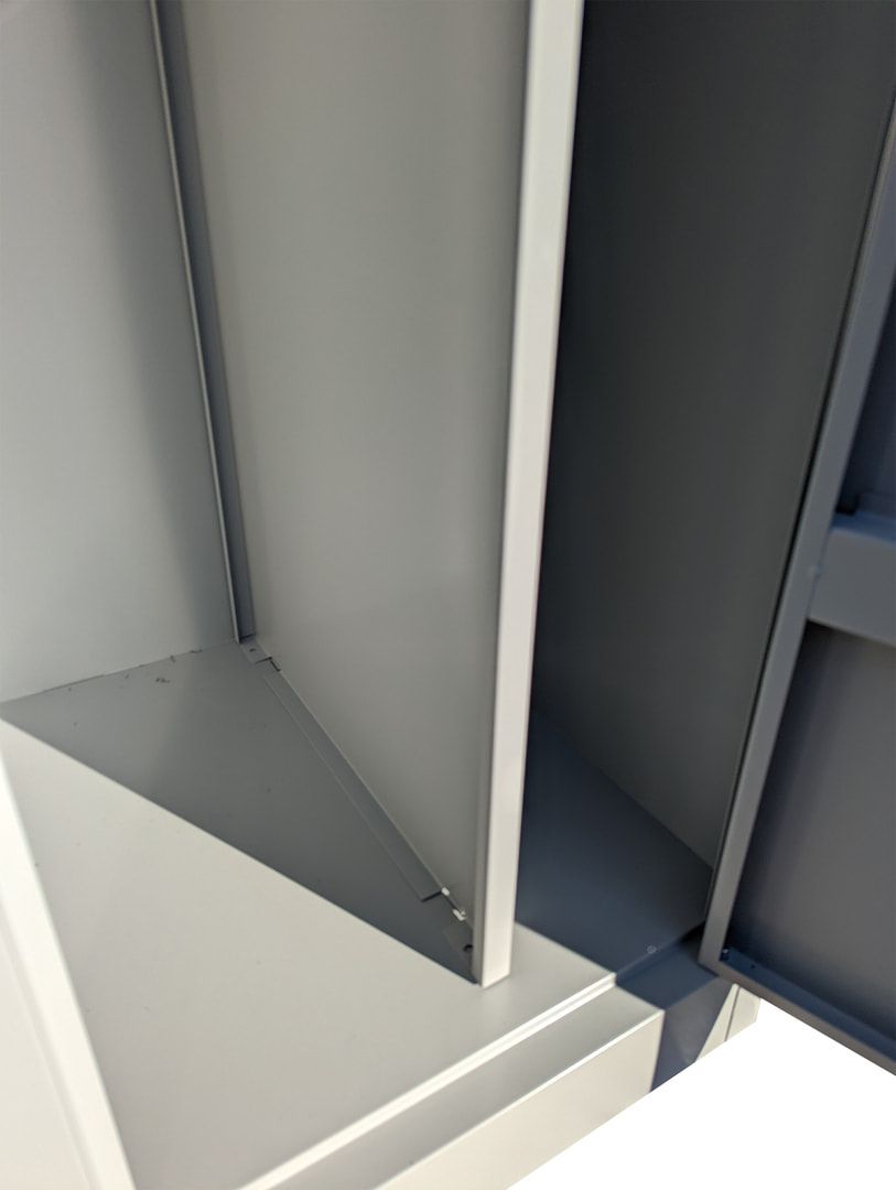 Garderobenschrank, Garderobenspind, 1 Abteil, 1.800 x 415 x 500 mm (HxBxT), Stahl, Korpusfarbe: lichtgrau, Frontfarbe: anthrazitgrau