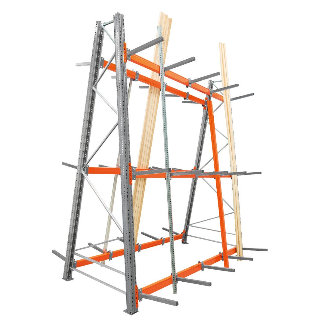 Doppelseitiges Vertikalregal ARTUS - Anbauregal - Vertikallast 1.200 kg - 3.500 x 2.700 x 1.335 mm (HxBxT) - Profillagerregal