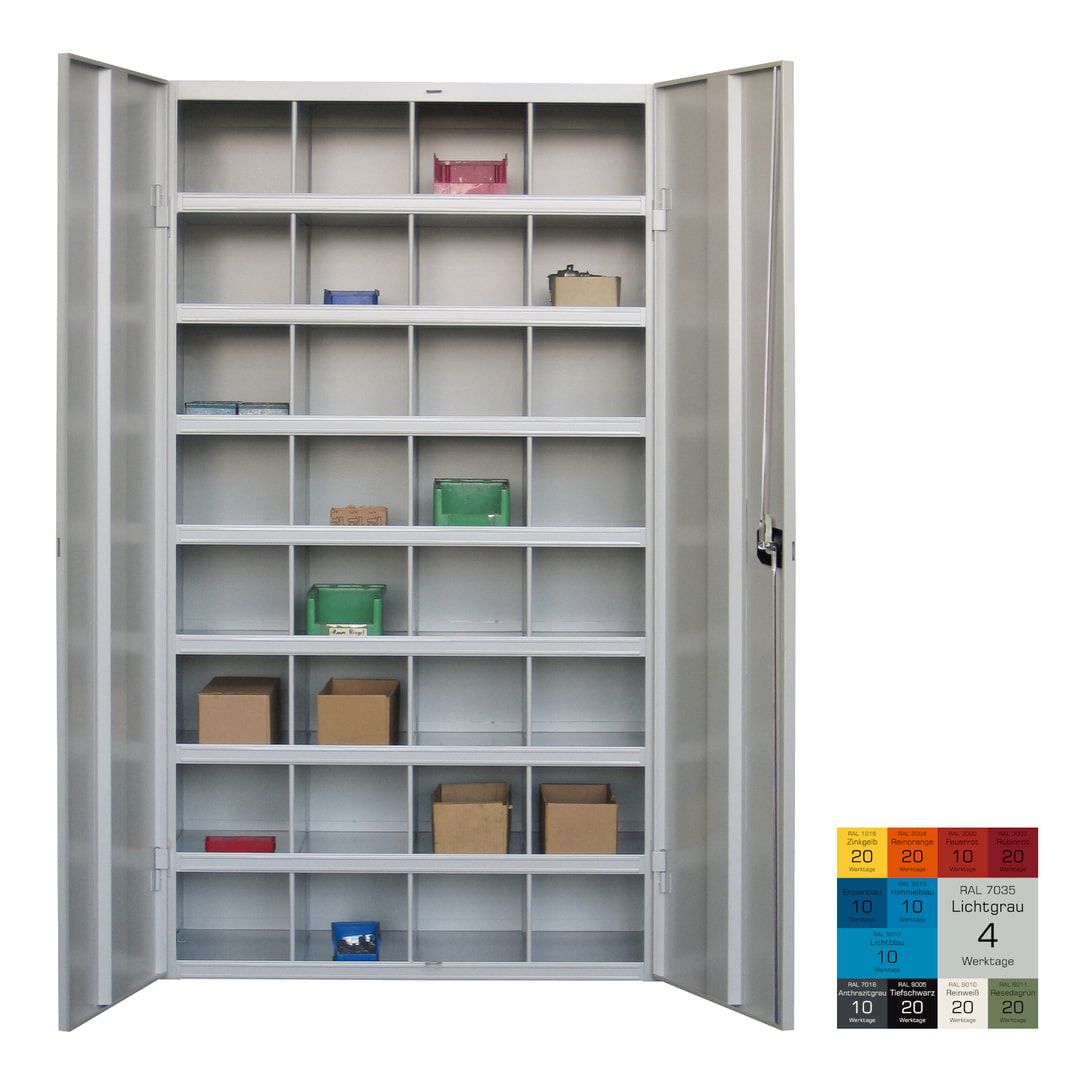 Fächerschrank - Sortierstation - Büroschrank - 32 Fächer - 1.800 x 1.000 x 530 mm (HxBxT) - Materialschrank - anthrazitgrau