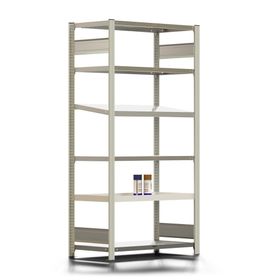 Fachbodenregal mit Auffangwanne - 150 kg - 4 Fachböden - 1 Schrägboden - 2.000 x 1.005 x 500 mm (HxBxT) - verzinkt