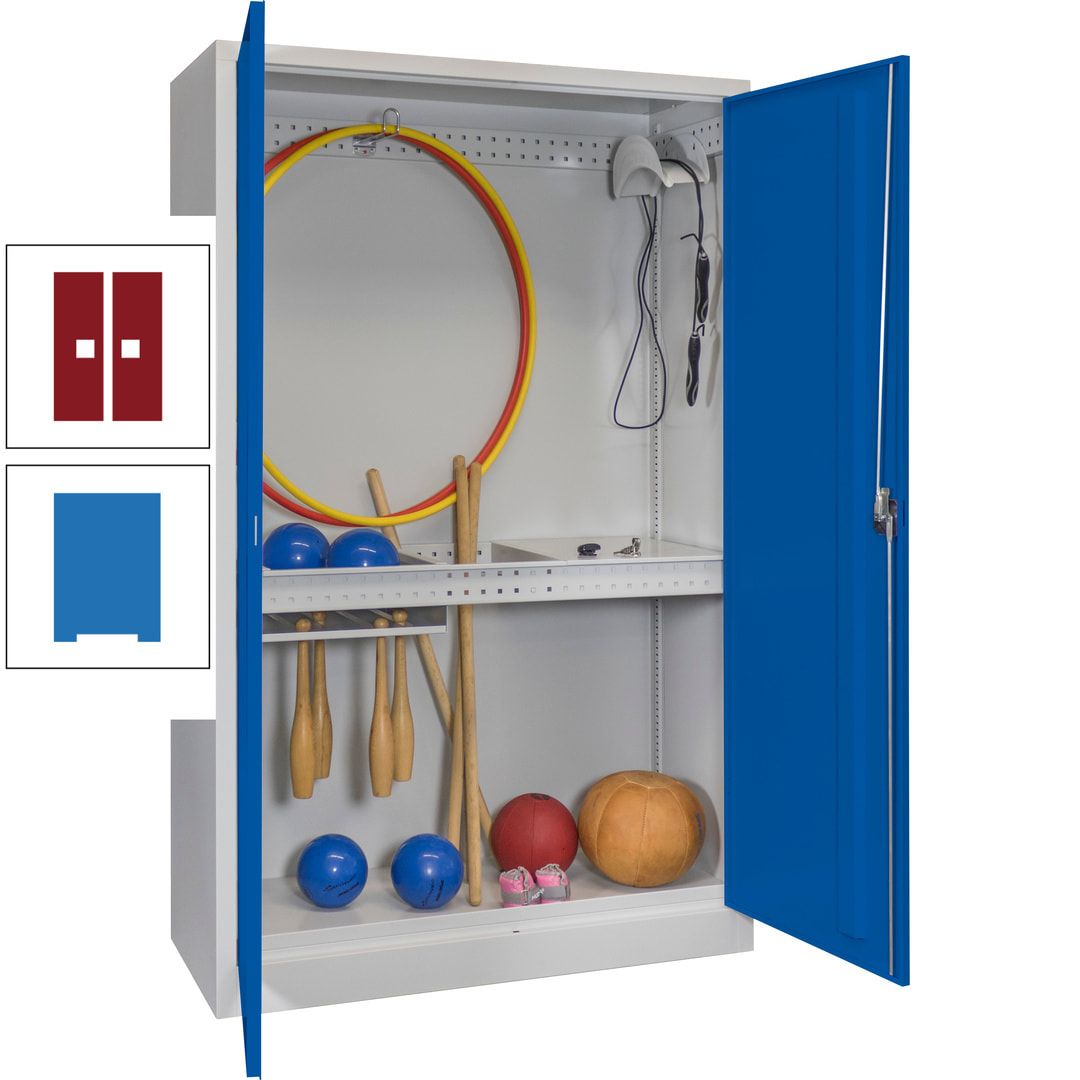 Sportschrank - Vollblechtüren - Variante 3 - 1.950x1.200x500 mm (HxBxT) - anthrazitgrau