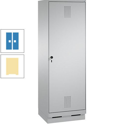 Doppel-Spind, Garderobenschrank, 1 Tür für 2 Abteile a 300 mm, Korpus anthrazitgrau, Türen anthrazitgrau, 1.800 x 600 x 500 mm (HxBxT)