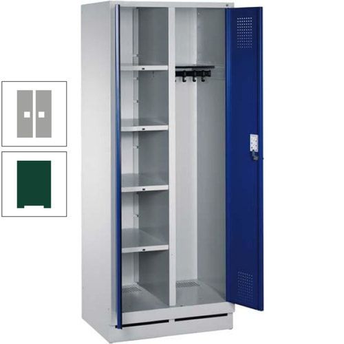 Mehrzweckschrank, Doppeltüren, Füße, 2 Abteile a 300 mm, Korpus anthrazitgrau, Tür anthrazitgrau, 1.800 x 600 x 500 mm (HxBxT)