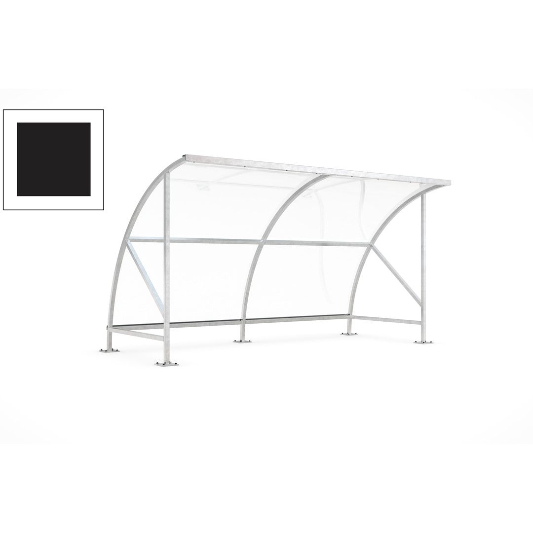 Fahrradunterstand - Fahrradgarage mit Bogendach - Stahl und Kunststoff - 2.290 x 4.130 x 2.100 mm (HxBxT) - Farbe Achatgrau
