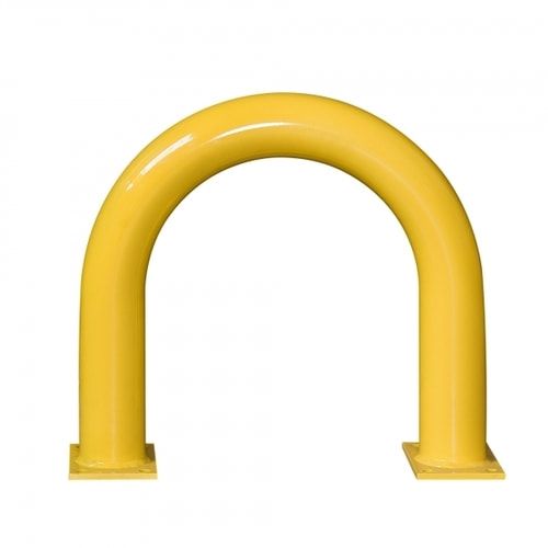 Extra starker Rammschutz-Bügel, Outdoor, Anfahrschutz aus Gütestahl, 1.200 mm Höhe, 1.000 mm Breite, feuerverzinkt und gelb kunststoffbeschichtet