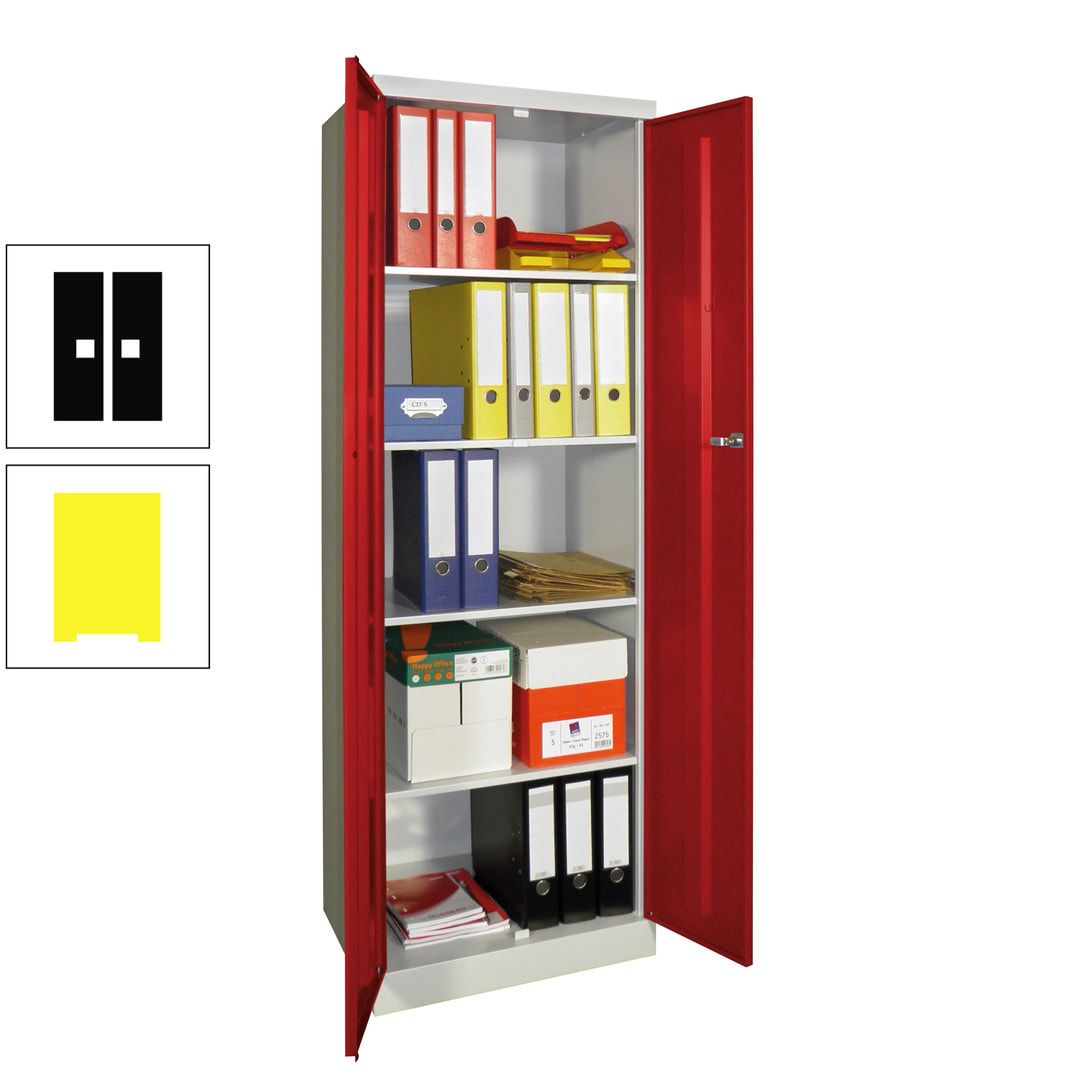 Aktenschrank - Sockel - 4 Böden - 1.800x600x500 mm (HxBxT) - Zylinderschloss - anthrazitgrau