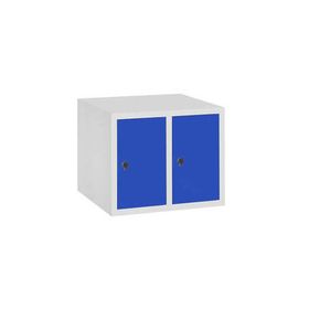 Aufsatzschrank, Schrankaufsatz, 2 Fächer a 300 mm, Farbe Vulkangrau, Tür wählbar, 500 x 600 x 500 mm (HxBxT)