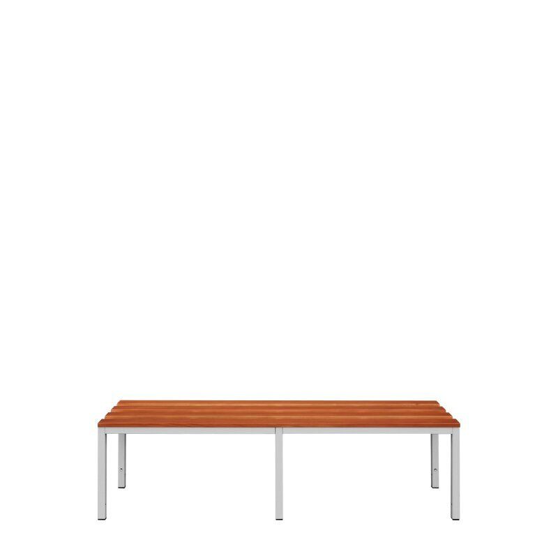 Umkleidebank, Umkleide-Sitzbank, Breite 1.000 mm, Sitzhöhe 400 mm, Stahl mit Holzleisten, Gestell: lichtgrau, Sitzleisten: Buche