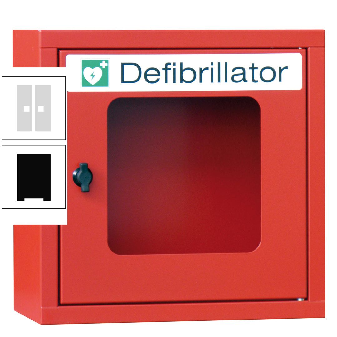 Defibrillatorenschrank - 400 x 400 x 200 mm (HxBxT) - Sichtfenster - anthrazitgrau