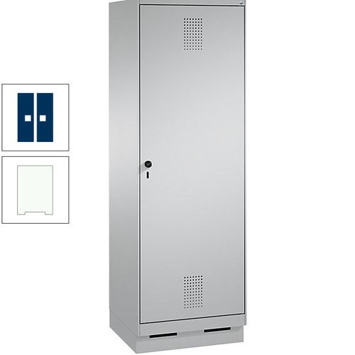 Doppel-Spind, Garderobenschrank, 1 Tür für 2 Abteile a 300 mm, Korpus anthrazitgrau, Türen anthrazitgrau, 1.800 x 600 x 500 mm (HxBxT)