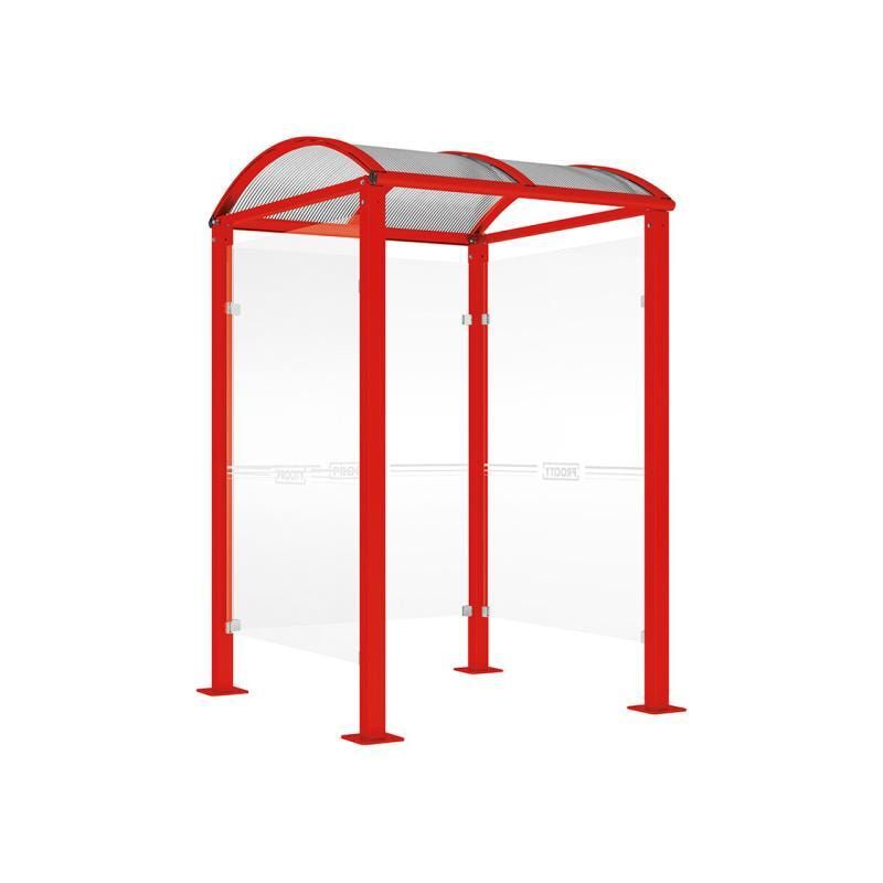 Automatenüberdachung, Automatendach, Polycarbonatdach, feuerverzinkt, UV-Schutz, Bodenplatten, 2.500 x 1.560 x 1.560 mm (HxBxT), Farbe enzianblau