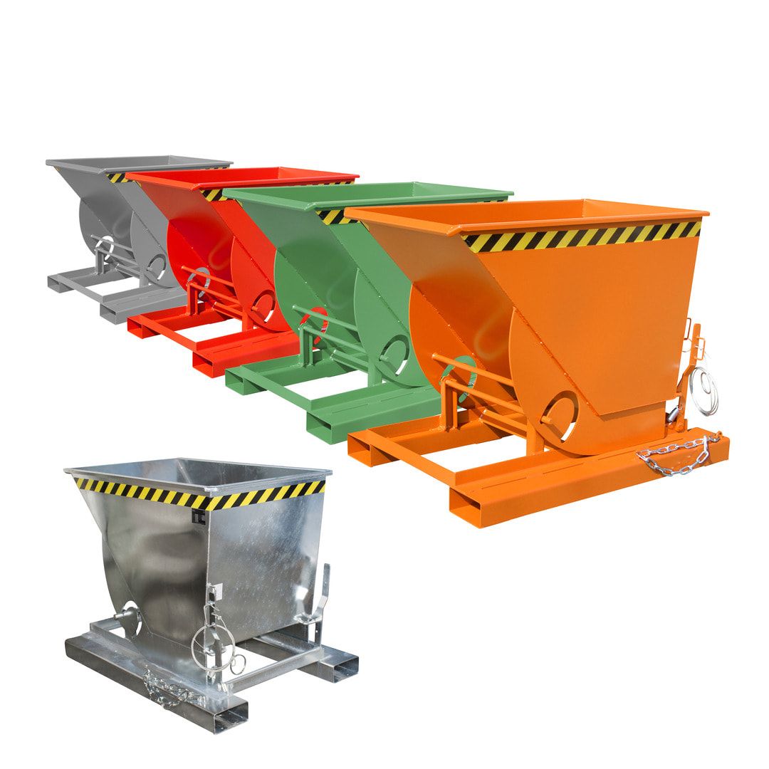 BAUER Muldenkippbehälter - 500 l Volumen - 1.000 kg - feuerverzinkt