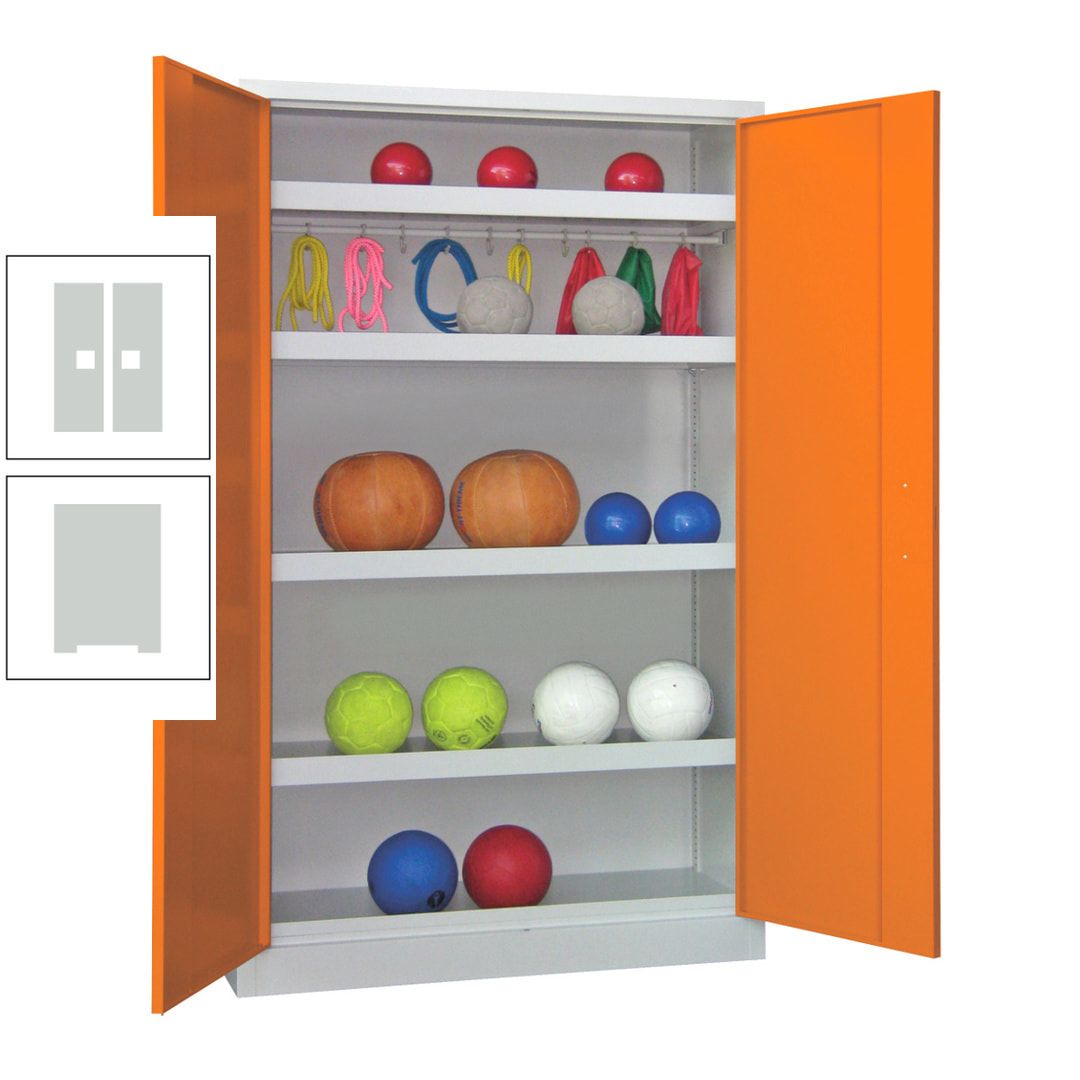 Ballschrank - Vollblechtüren - 4 Böden - 1 Hakenleiste - 1.950x1.200x500 mm (HxBxT) - anthrazitgrau