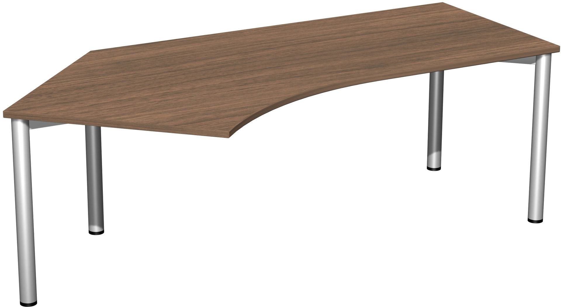 Winkel-Schreibtisch - Winkel links - 4-Fuß Flex - 720 x 2.166 x 1.130 mm (HxBxT) - Gestell anthrazit - Ahorn