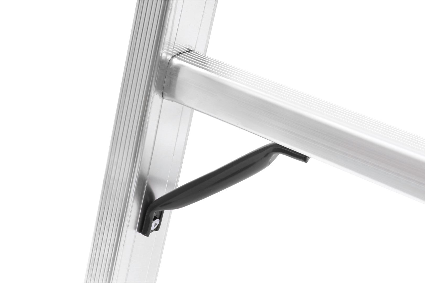 Aluminium-Sprossenstehleiter - Länge 1.570 mm - beidseitig begehbar - Füße angewinkelt - Aluleiter Hymer