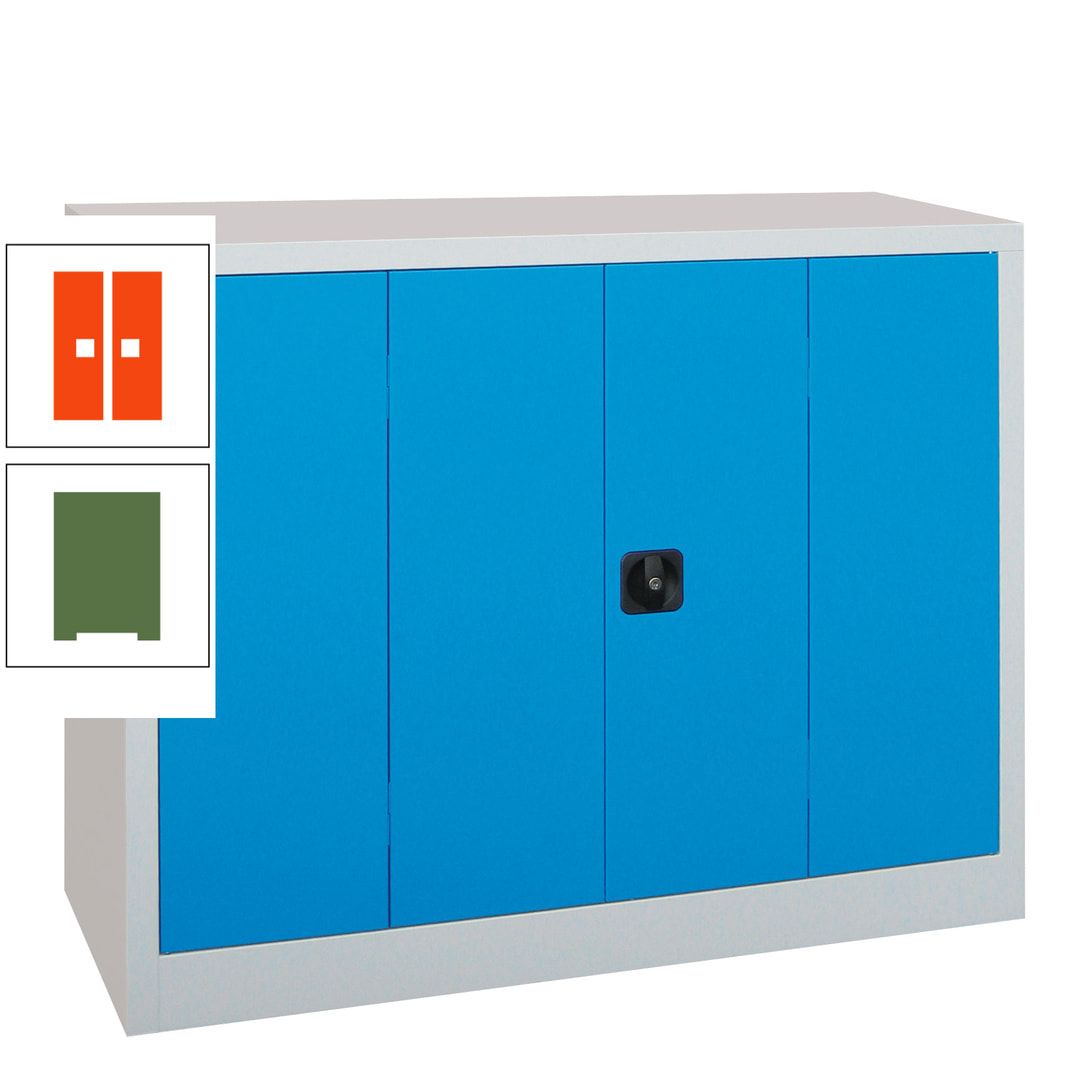 Falttürenschrank - 1.000x1.200x400 mm (HxBxT) - 2 Einlegeböden, gepulvert - Zylinderschloss - anthrazitgrau